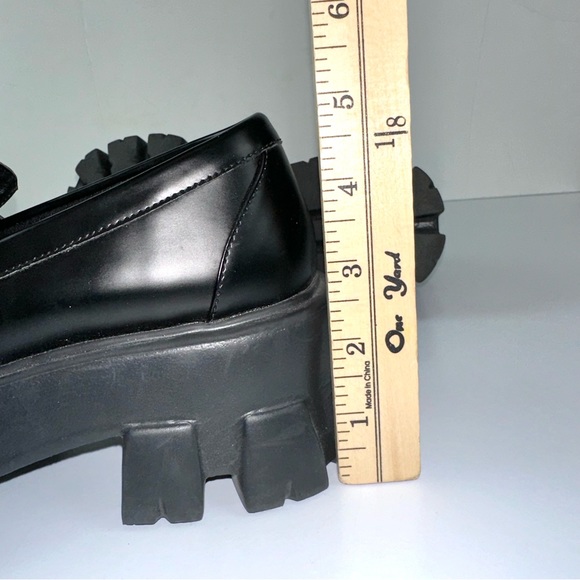 Princess Polly Women’s Sz 6 PENNY LANE PLATFORM LOAFERS Chunky Slide On - BLACK - Picture 15 of 15